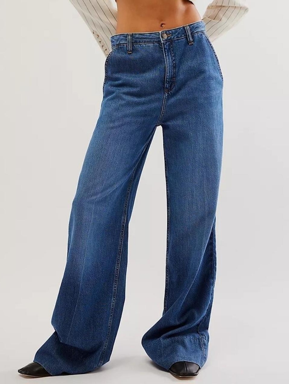 NWT Lee High-Rise Stella A-Line Blue Jeans Wide Leg - Women Sz 33